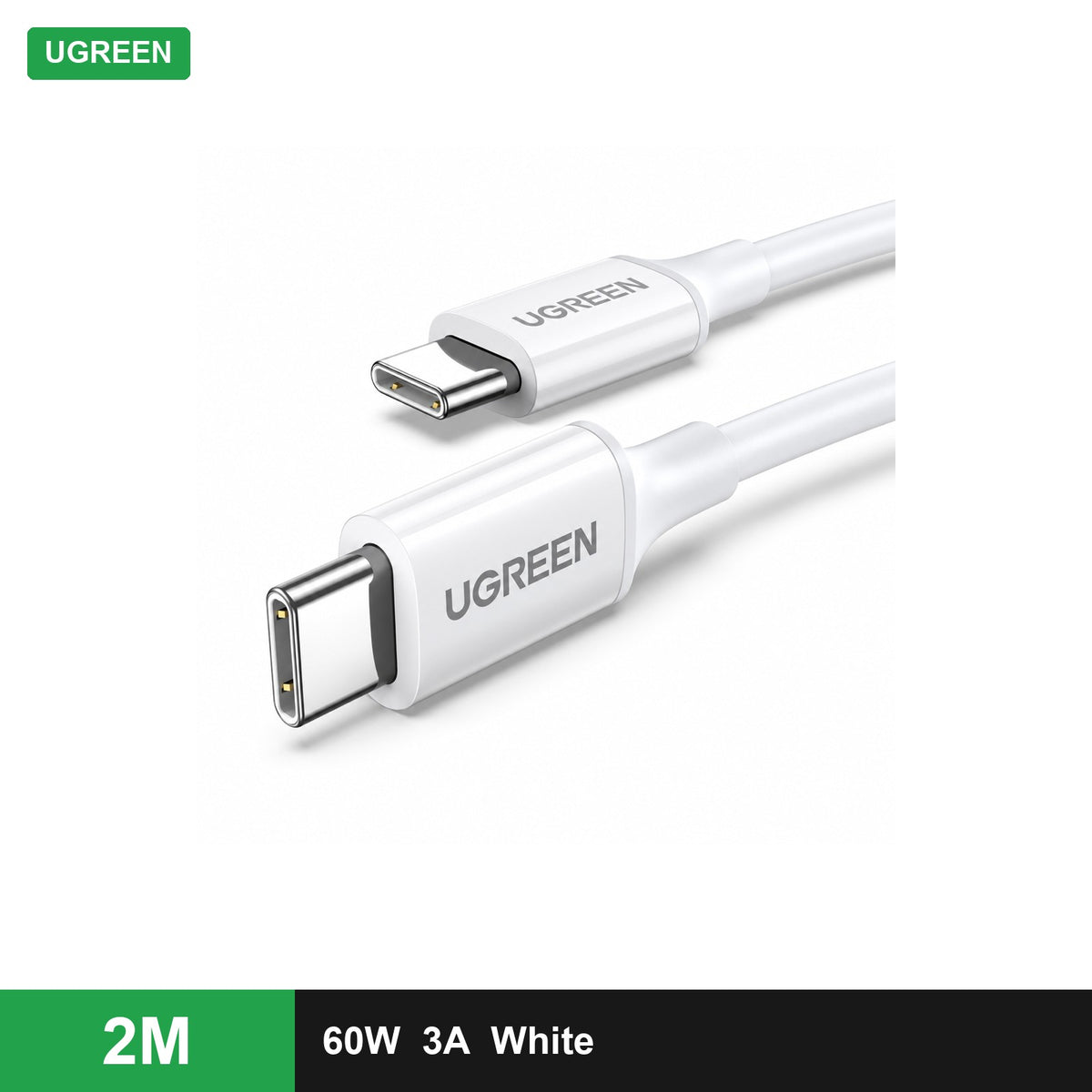 UGREEN USB-C to USB-C Cable 60W ABS Cover (White, US264) - 2 m - Office R Us