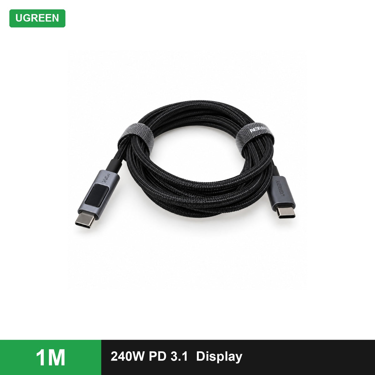 UGREEN USB-C to USB-C PD Fast Charging Cable 240W with Digital Display (Black, L530) - Office R Us Lagos