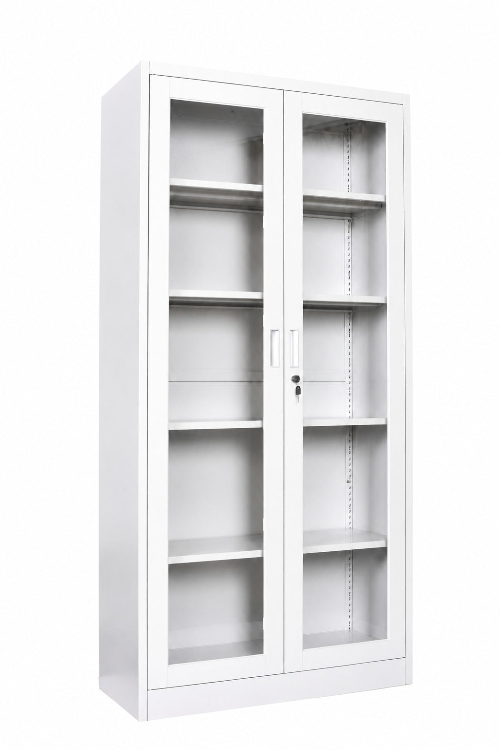 2 Glass Door Full-Height Storage Cabinet - White - Office R Us