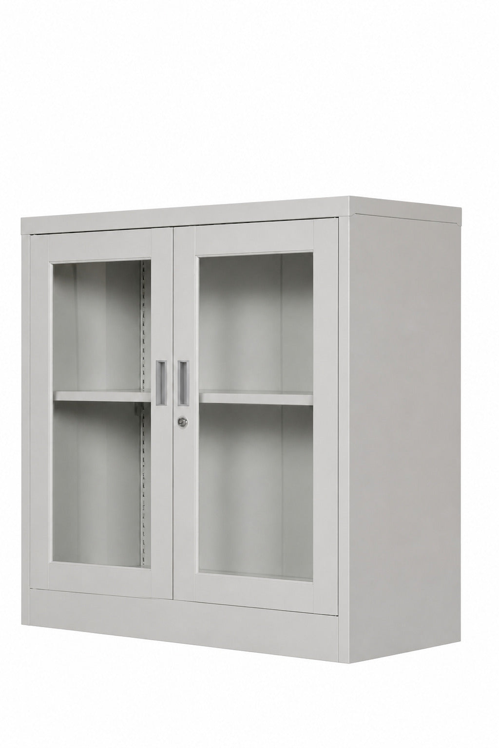 2 Glass Door Low Storage Cabinet - Office R Us Lagos