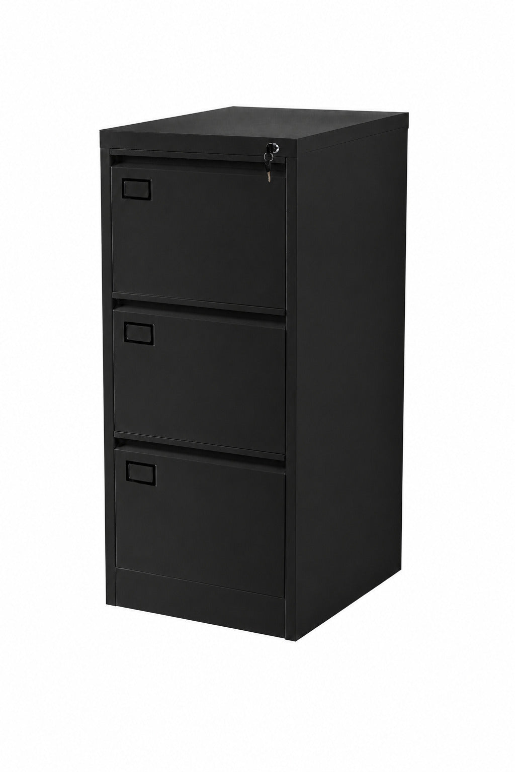 3-Drawer Vertical Metal Filing Cabinet - Black - Office R Us