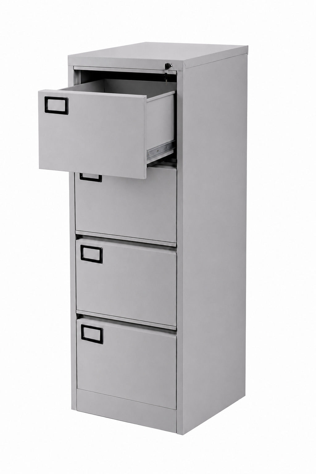 4-Drawer Vertical Metal Filing Cabinet - Drawer Open - Office R Us