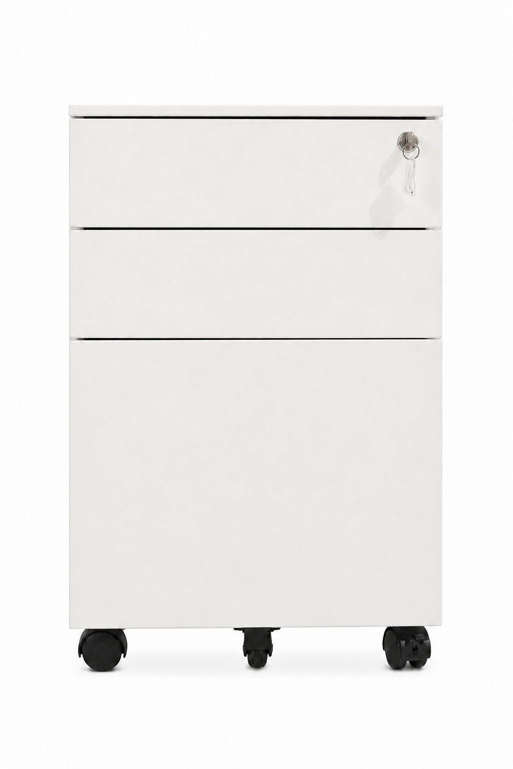 Mobile 3-Drawer Pedestal Cabinet - Front View - Office R Us