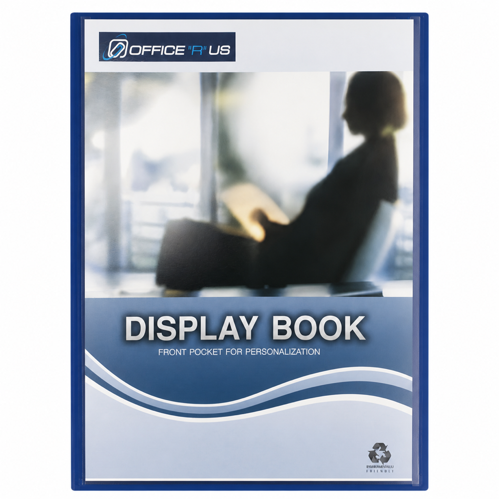 PP Display Book A4 - 20 Pockets With Front Pocket - Blue - Office R Us