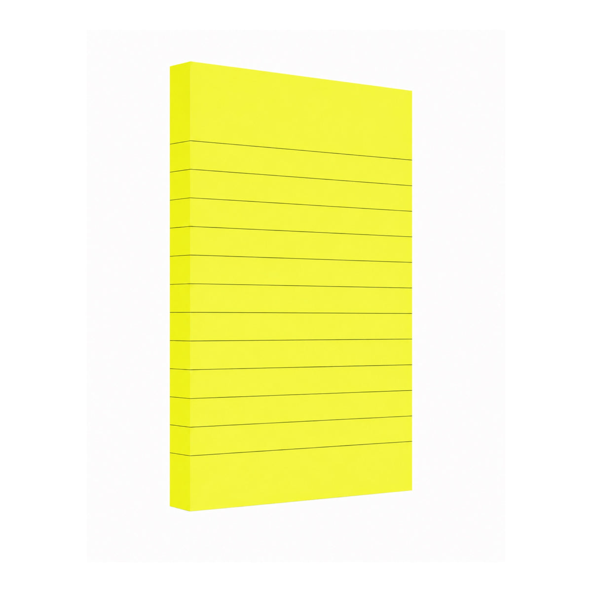 Fluorescent Lined Sticky Notes 75 x 125 mm - Yellow - Office R Us
