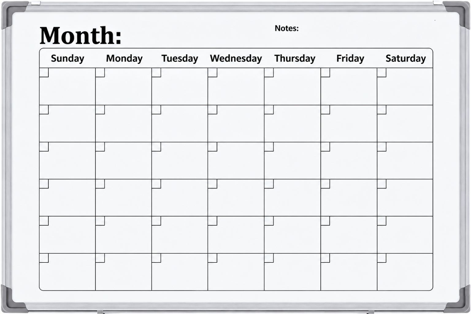 60 x 45cm Magnetic Monthly Whiteboard - Office R Us Lagos