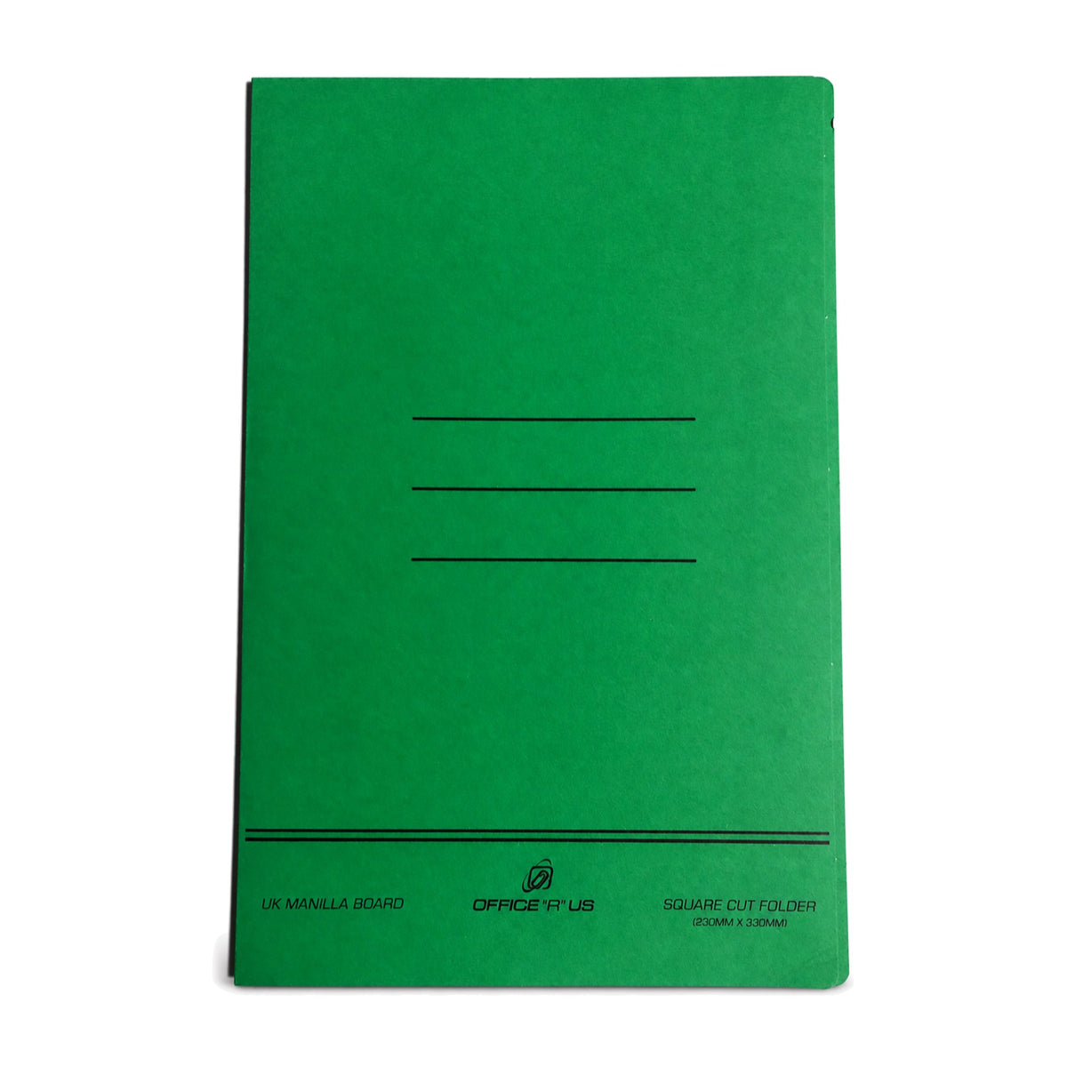 FC Square Cut Folder - Green Front Cover - Office R Us