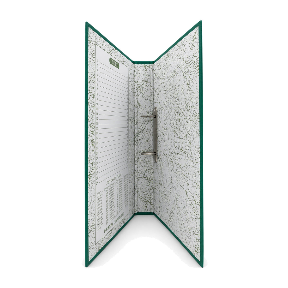 PP/Paper A4 2 D-Ring Binder 1" - Green Open - Office R Us