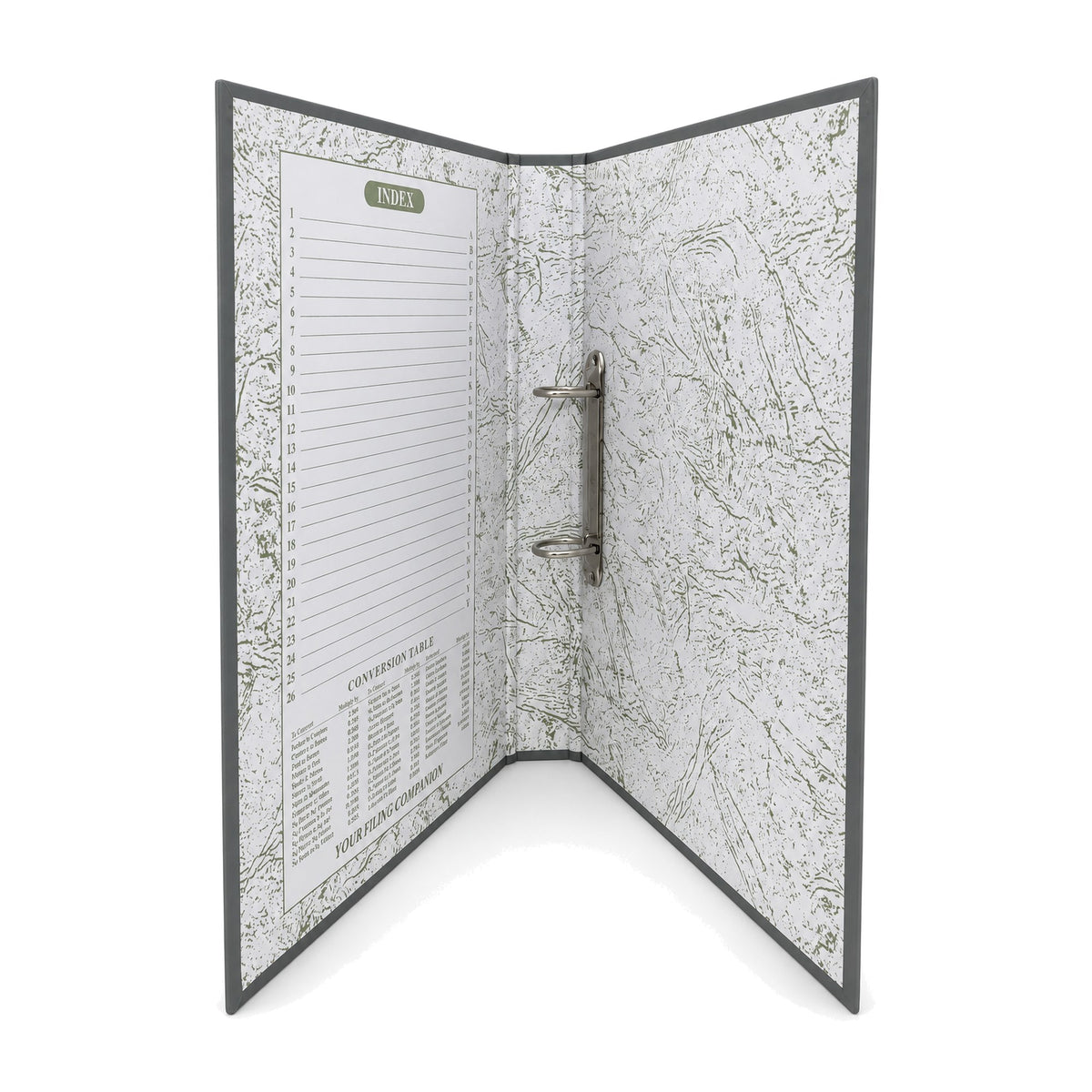 PP/Paper A4 2 D-Ring Binder 1" - Grey Open - Office R Us
