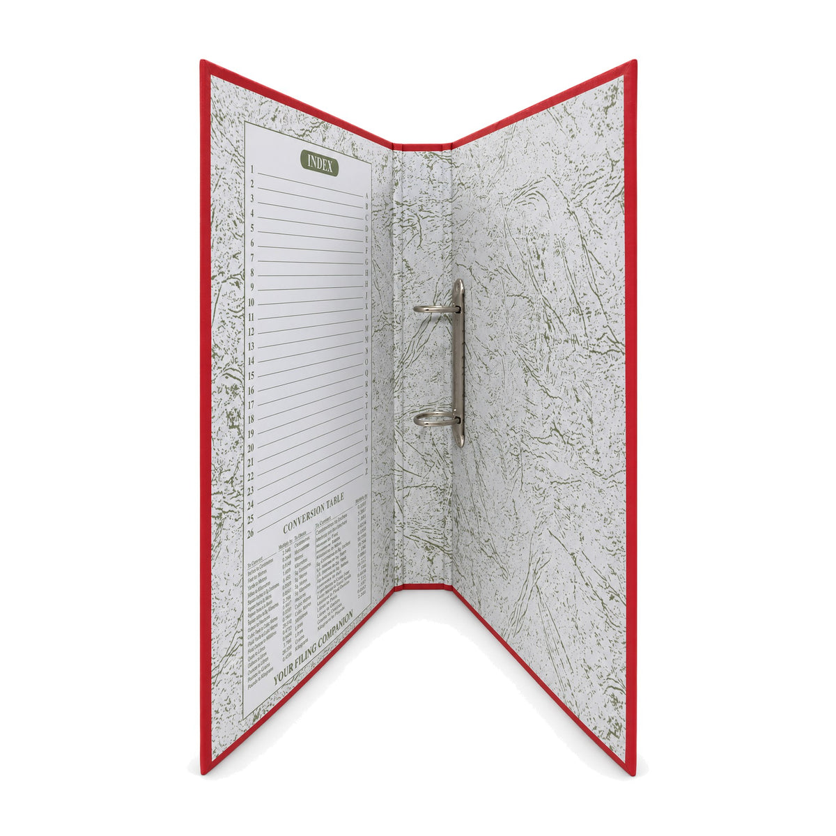 PP/Paper A4 2 D-Ring Binder 1" - Red Open - Office R Us