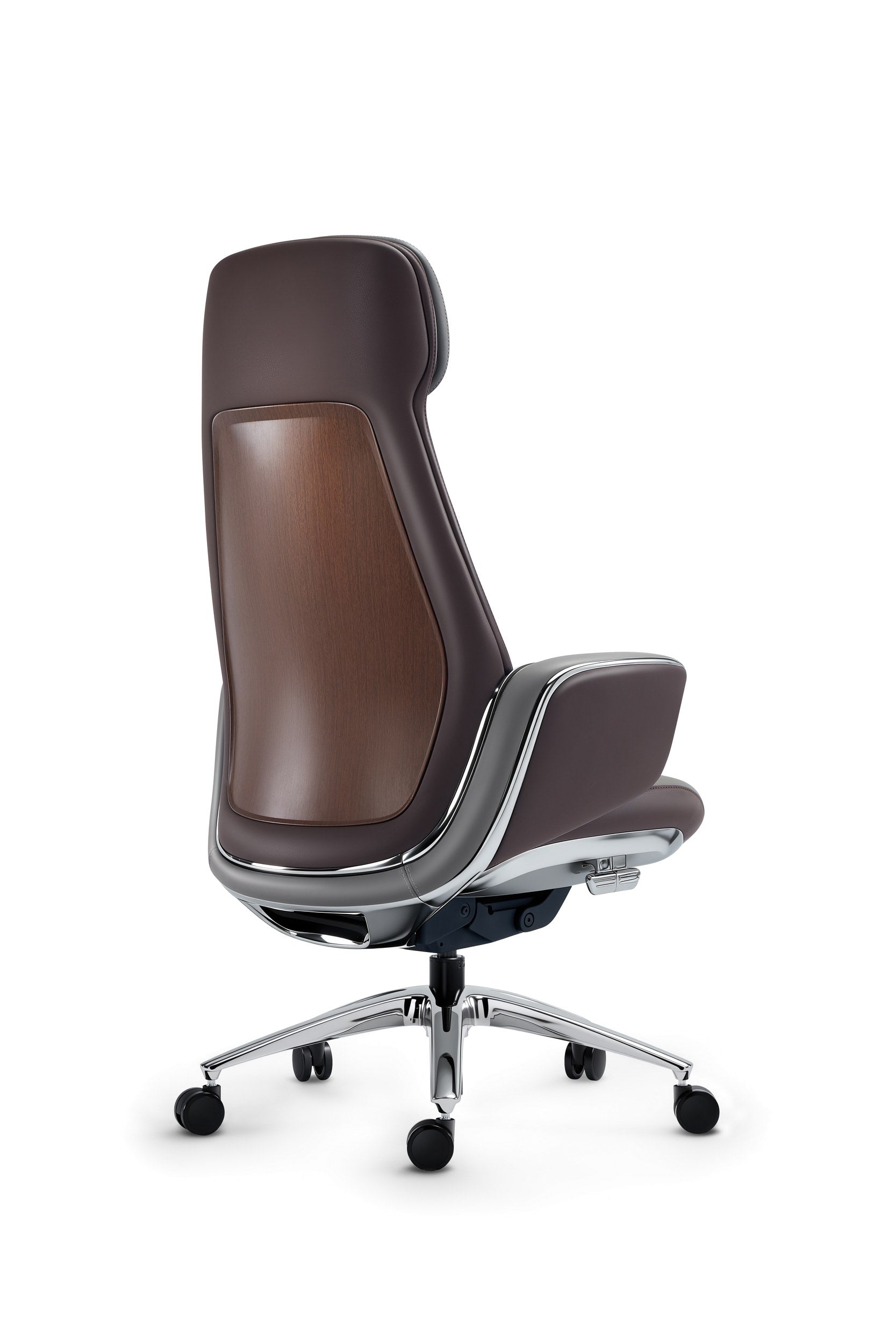 Otto - Real Leather Executive Chair - Grey Back Angle - Office R Us