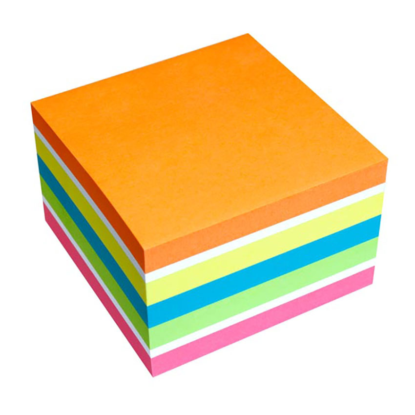 inFO Notes Brilliant Mix Cube 75 x 75 mm, 450 Sheets – Orange/White/Yellow/Blue/Green/Pink
