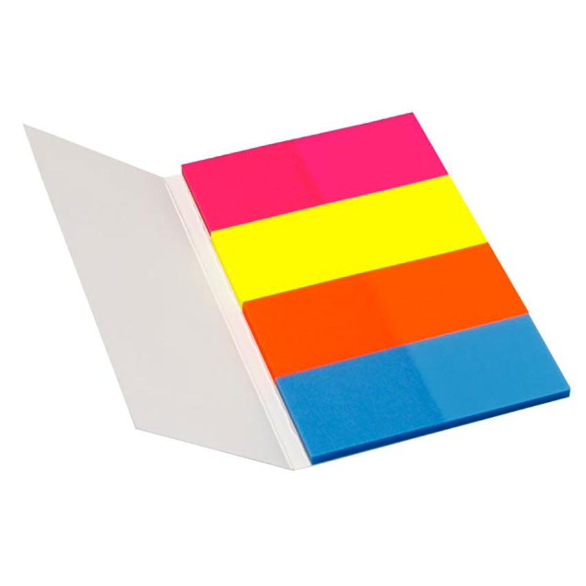inFO Notes 20 x 50 mm Film Page Marker Pocket, 40 Sheets (4 Pads), Film Mix: Pink, Yellow, Orange, Blue