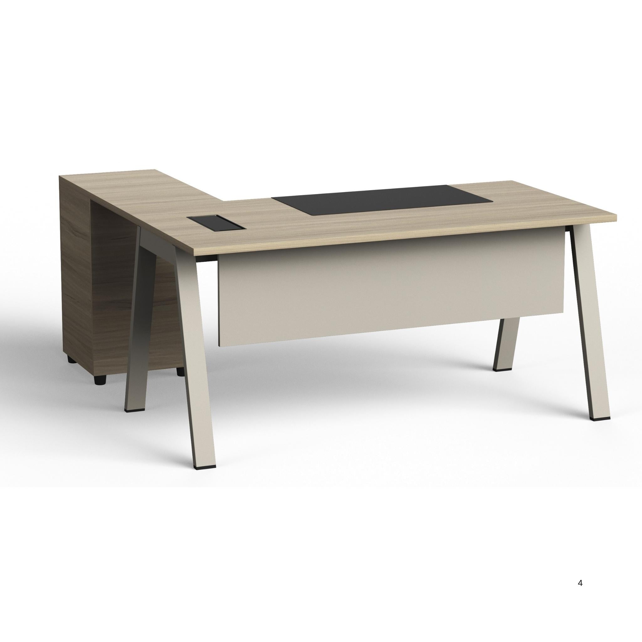 PS-TA16 - Manager Desk with extension and 3 attached Drawers