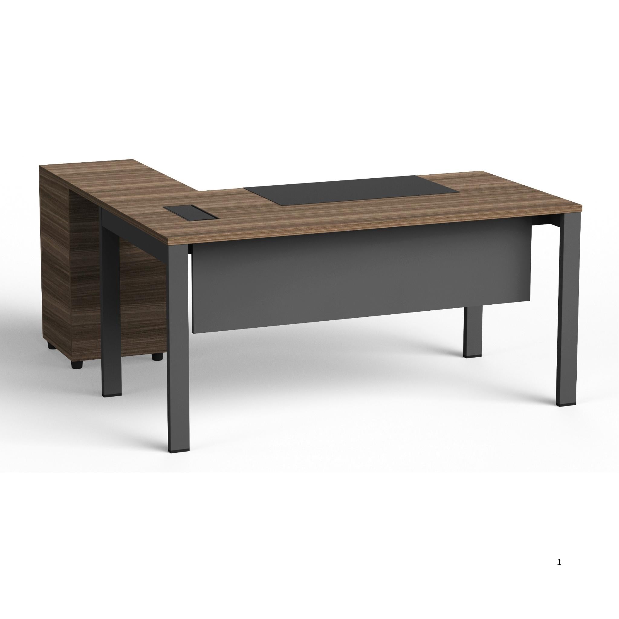PS-TN16 - Manager Desk with Extension and 3 attached Drawers
