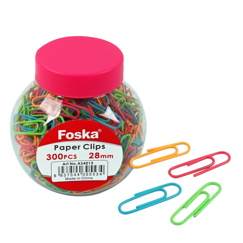 Vinyl Coated Round Paper Clips 28mm – Pack of 300