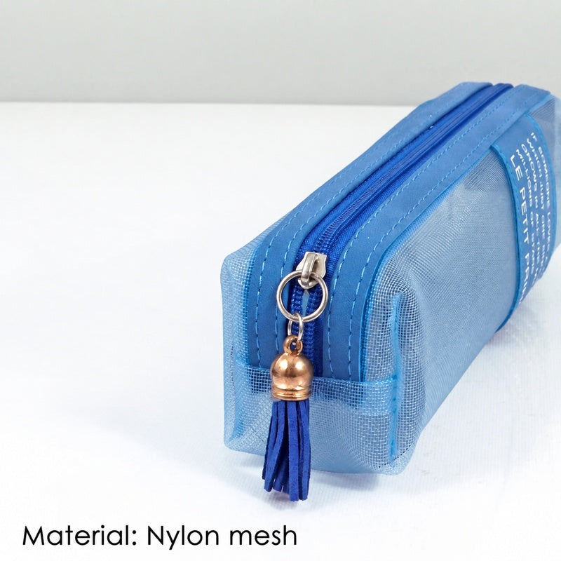 Foska BD2052 nylon mesh pencil bag, blue