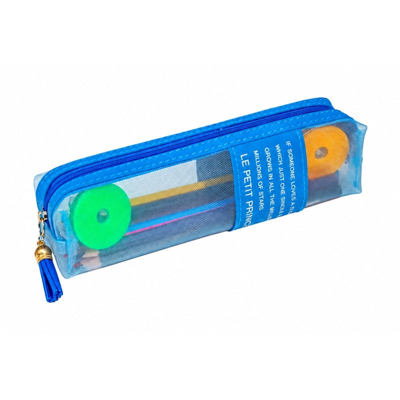 Foska BD2052 mesh pencil bag with pencils and tape inside