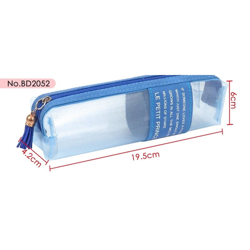 Foska BD2052 mesh pencil bag dimensions 19.5 x 4.2 x 6 cm