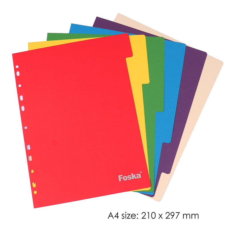 A4 Paper Index Dividers 180gsm – Assorted Colours