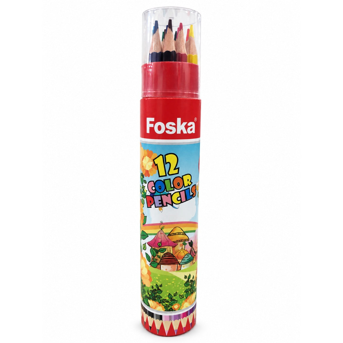 Foska 12 colour pencils tube case PTR1012L, front
