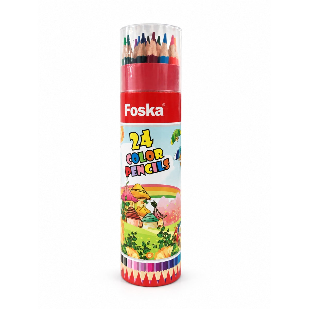 Foska 24 colour pencils tube case PTR1024L, front