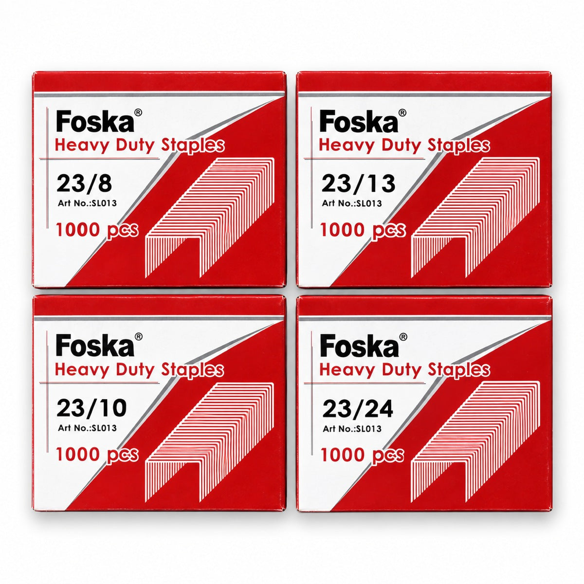 Foska heavy duty staples SL013, four sizes together