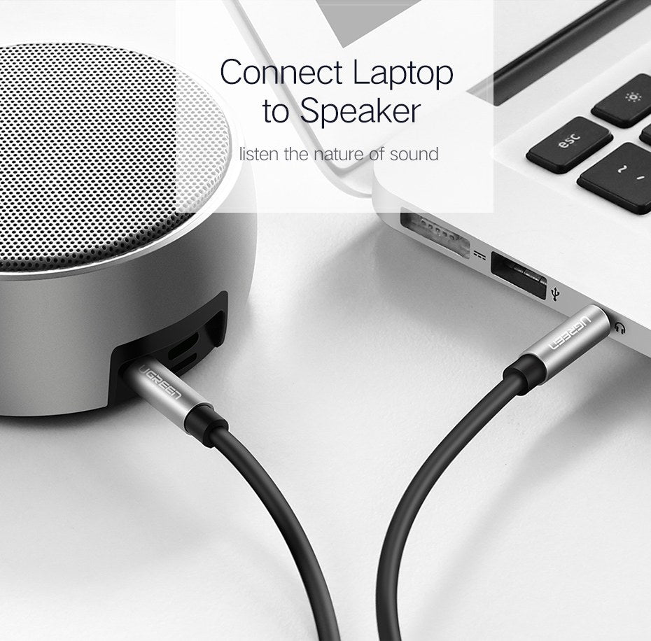 UGREEN 3.5mm Male to 3.5mm Male Cable (2m, Black) - View 2 - Office R Us
