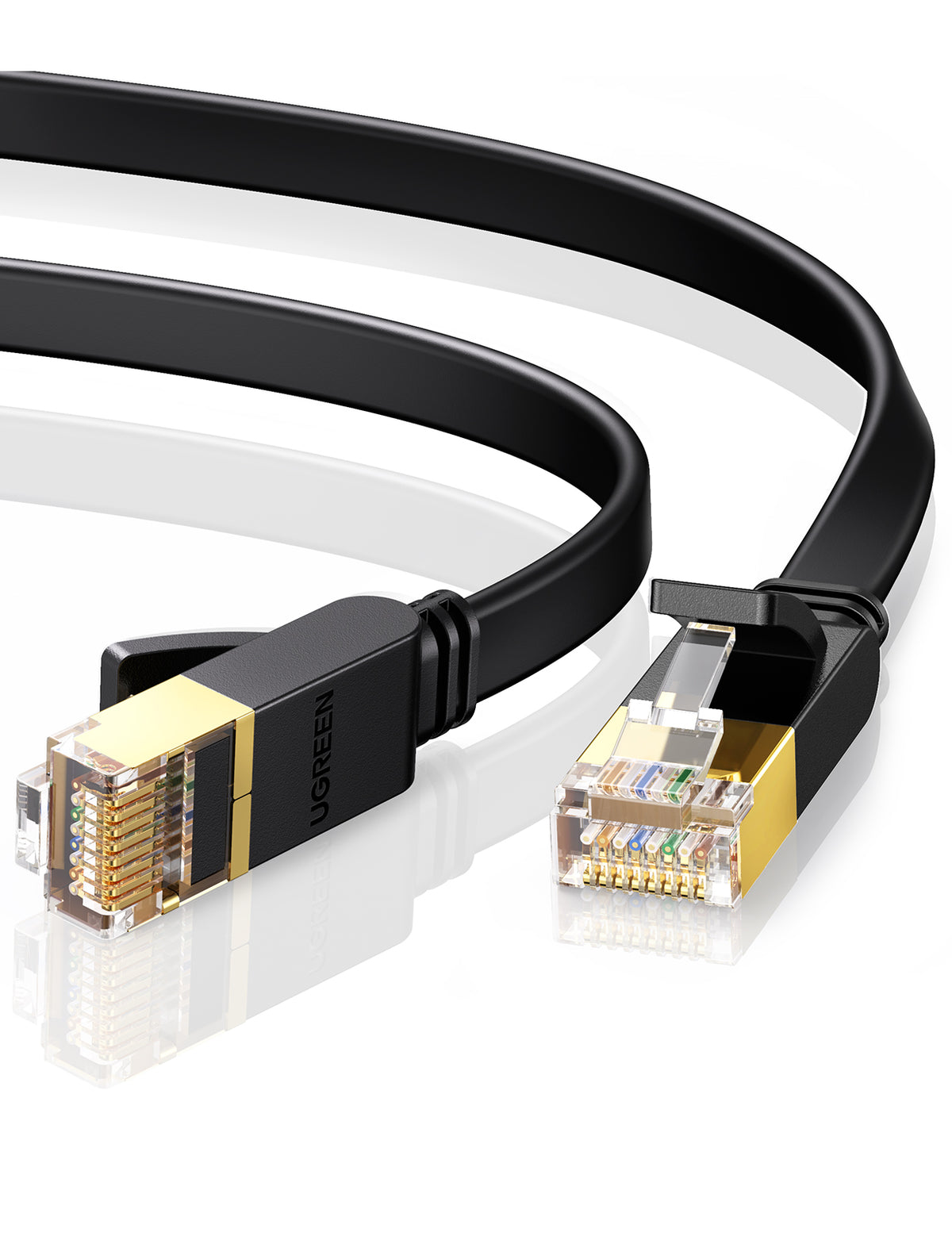 UGREEN Cat 7 U/FTP LAN Flat Cable (10m, Black) - View 2 - Office R Us