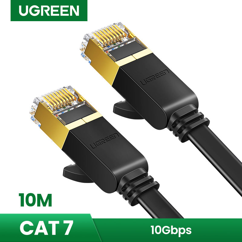 UGREEN Cat 7 U/FTP LAN Flat Cable (10m, Black) - View 3 - Office R Us