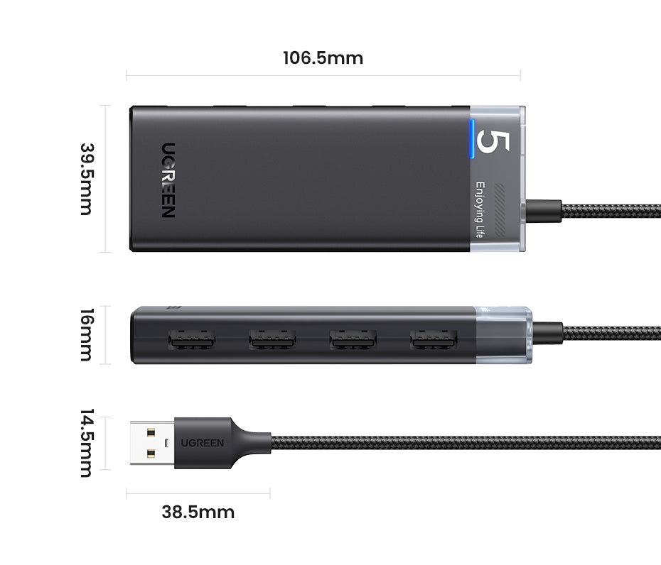 UGREEN 4-Port USB-A Hub - View 5 - Office R Us