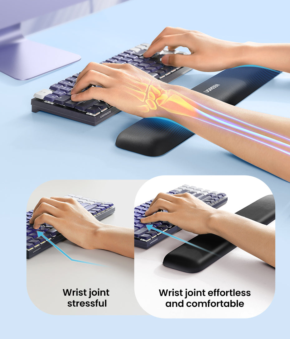 UGREEN Ergonomic Keyboard Wrist Rest (Black) - View 3 - Office R Us