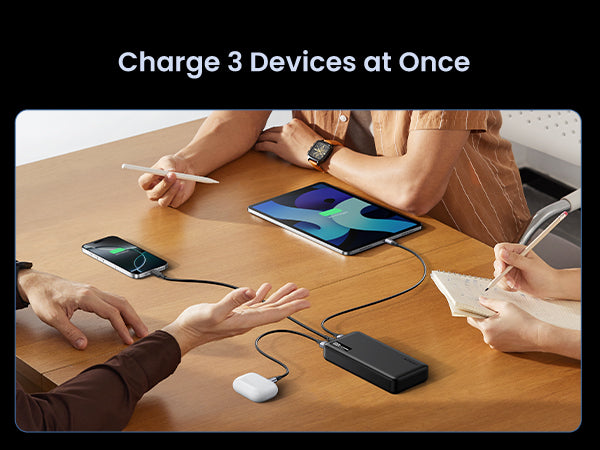 UGREEN 20000mAh Two-way Fast Charging Power Bank (Black, 25683) - View 2 - Office R Us