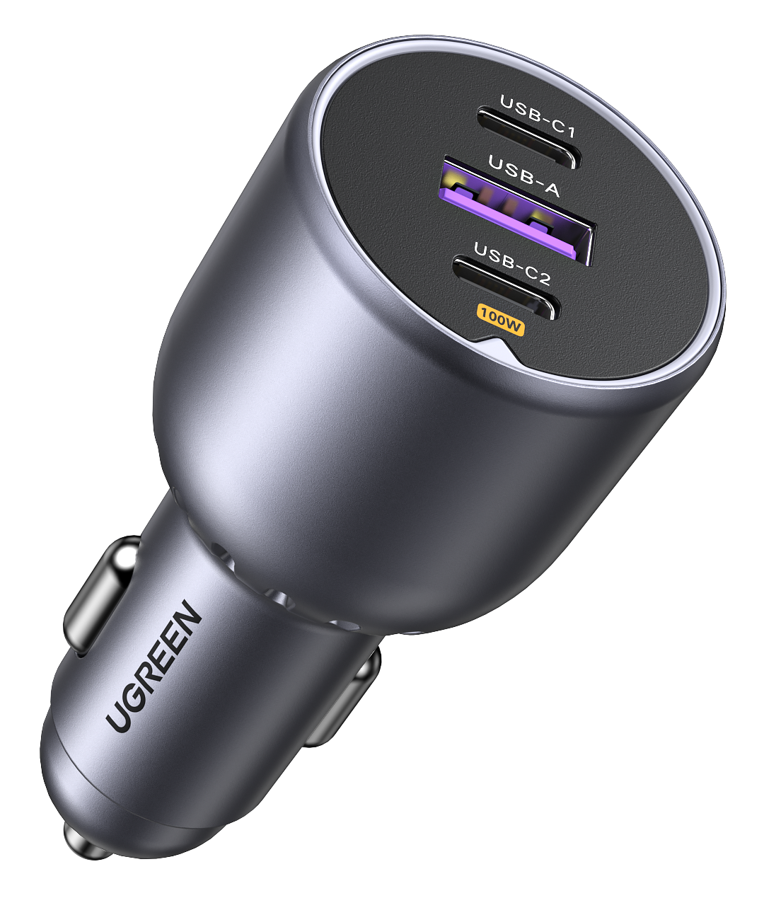 UGREEN 130W 3-Port Fast Car Charger (Space Gray) - Office R Us Lagos