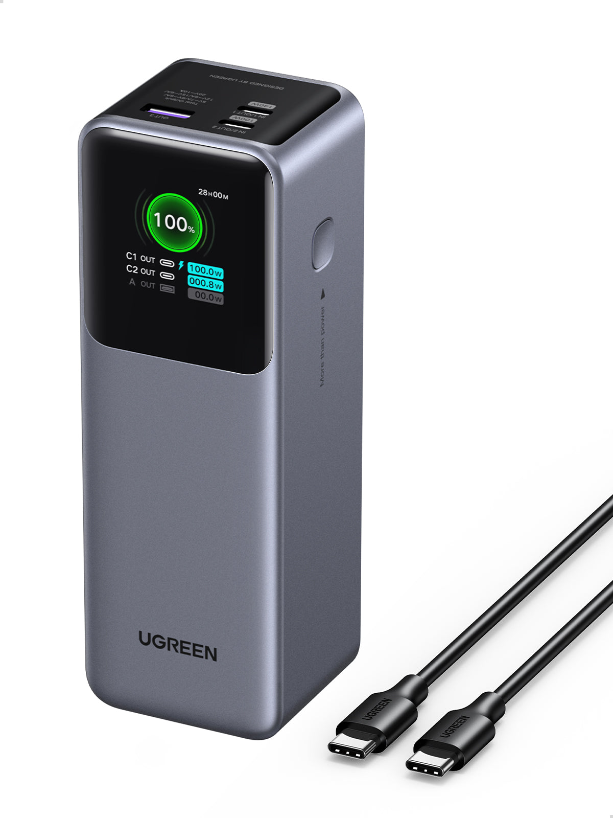 UGREEN 25000mAh 200W Fast Charging Power Bank (Gray) - Office R Us Lagos
