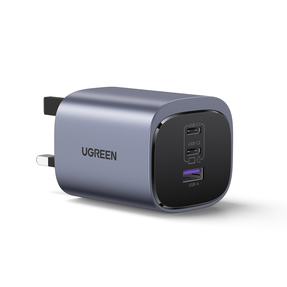 UGREEN Nexode S 65W 3-Port GaN Fast Charger UK (Gray) - Office R Us Lagos