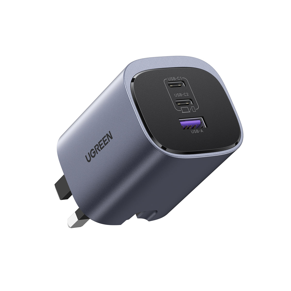 UGREEN Nexode S 65W 3-Port GaN Fast Charger UK (Gray) - View 3 - Office R Us