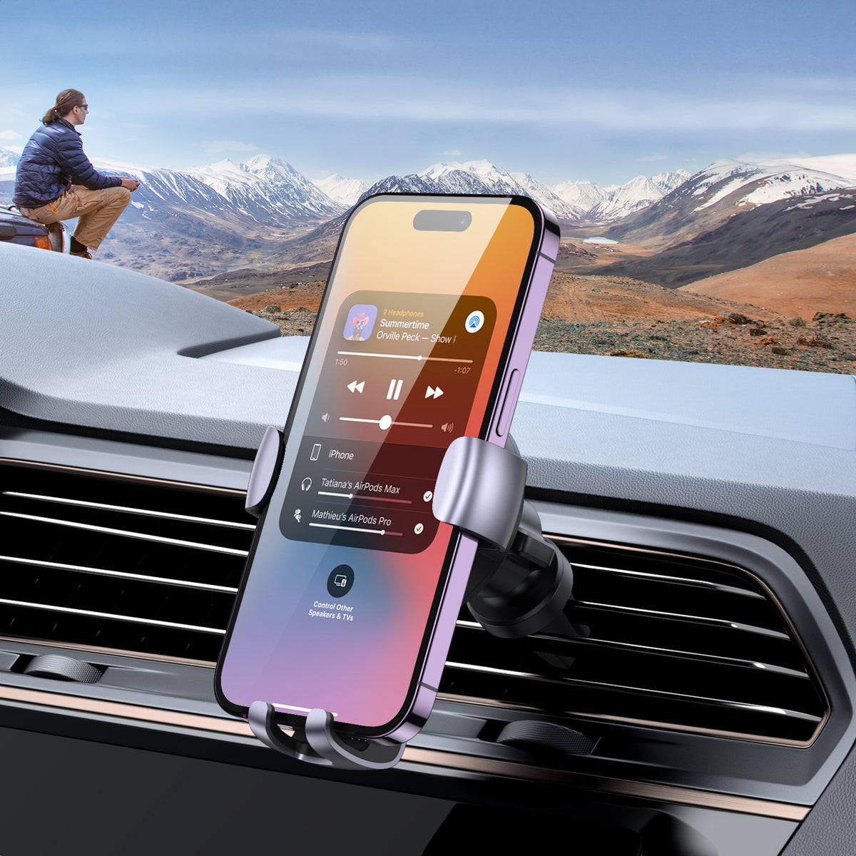 UGREEN Gravity Drive Air Vent Mount Phone Holder (Space Gray) - View 2 - Office R Us