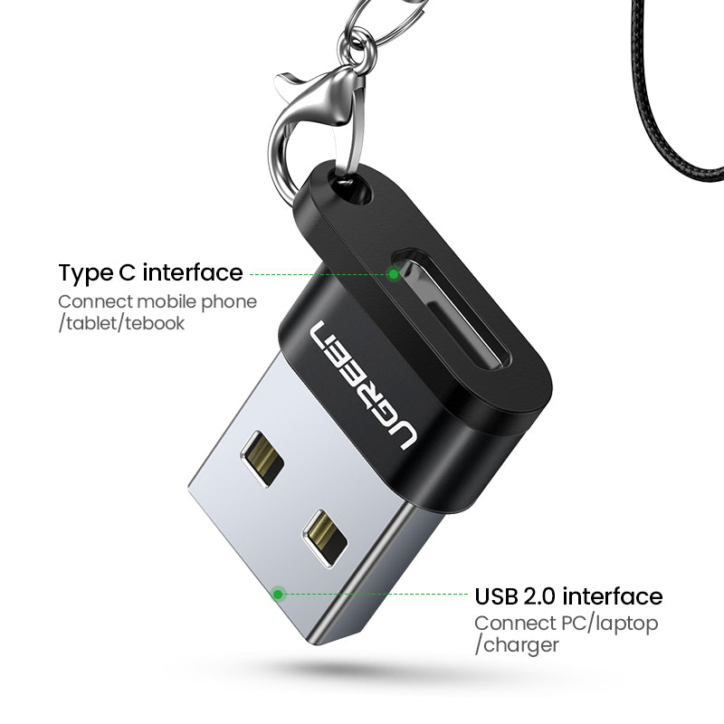 UGREEN USB A Male to USB-C Female Adapter (Black) - View 2 - Office R Us