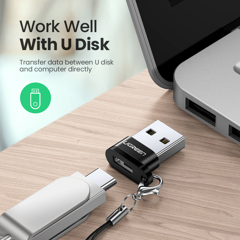 UGREEN USB A Male to USB-C Female Adapter (Black) - View 4 - Office R Us