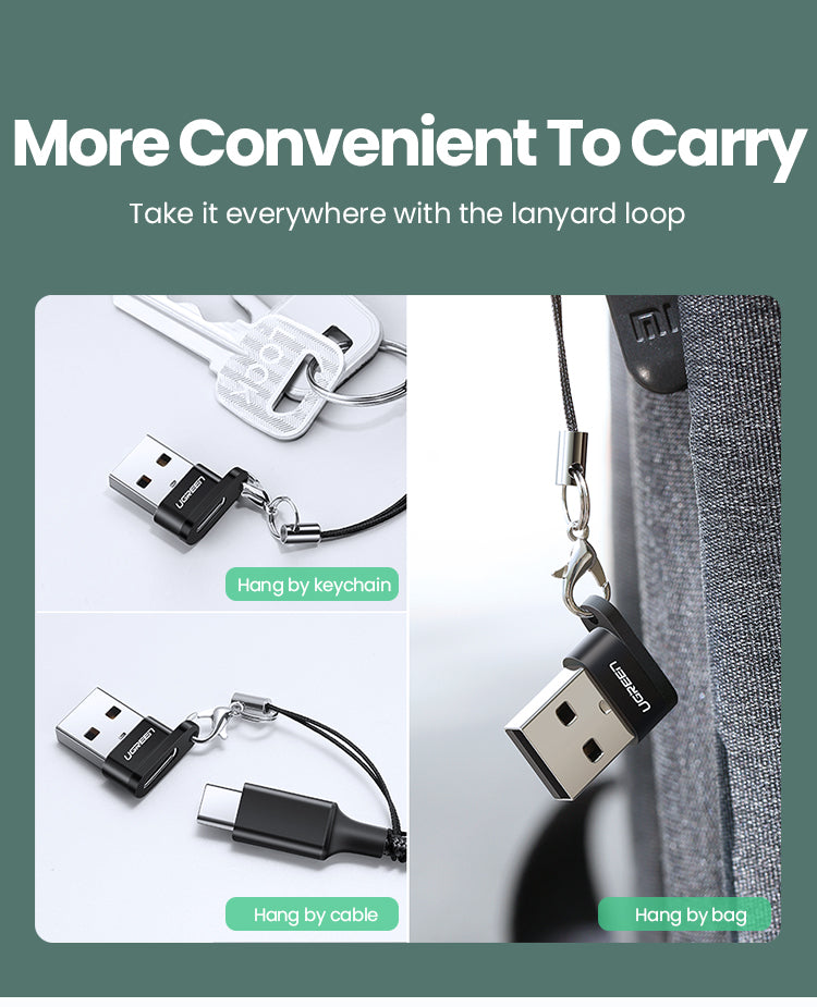 UGREEN USB A Male to USB-C Female Adapter (Black) - View 6 - Office R Us