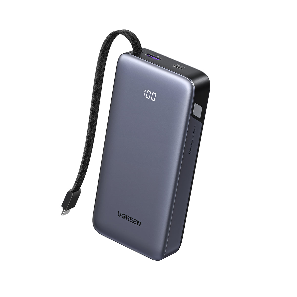 UGREEN 45W Power Bank with Built-in Cable (Gray) - Office R Us Lagos