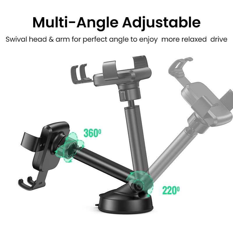 UGREEN Gravity Phone Holder with Suction Cup (Black) - View 4 - Office R Us
