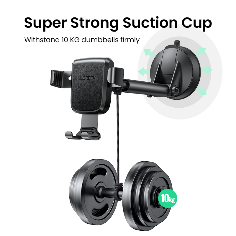 UGREEN Gravity Phone Holder with Suction Cup (Black) - View 5 - Office R Us