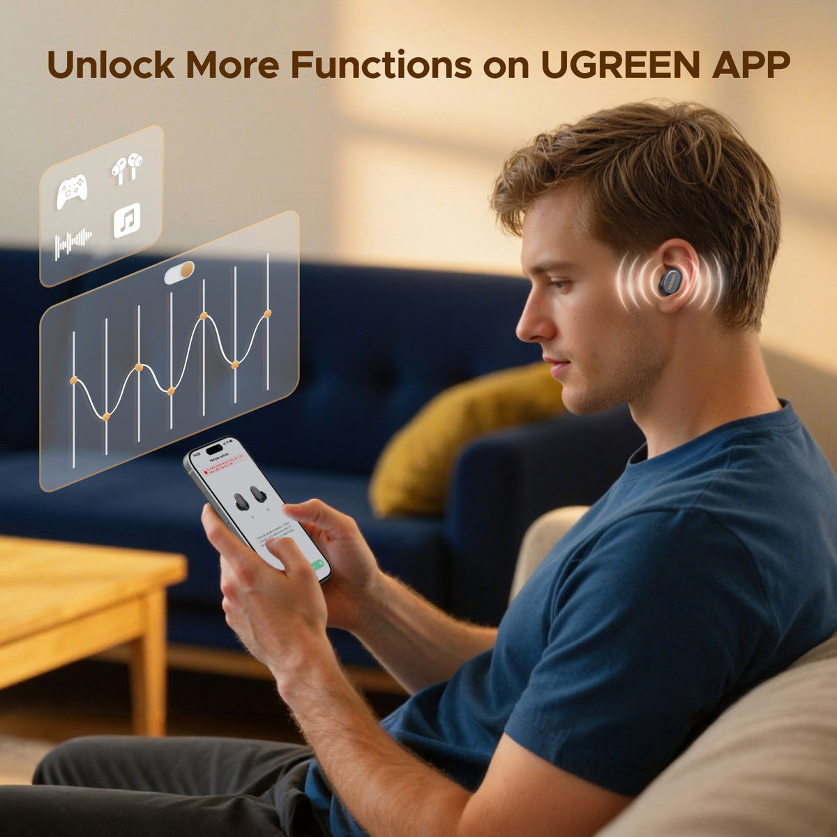 UGREEN Dots TWS True Wireless Earbuds - Black view 5 - Office R Us