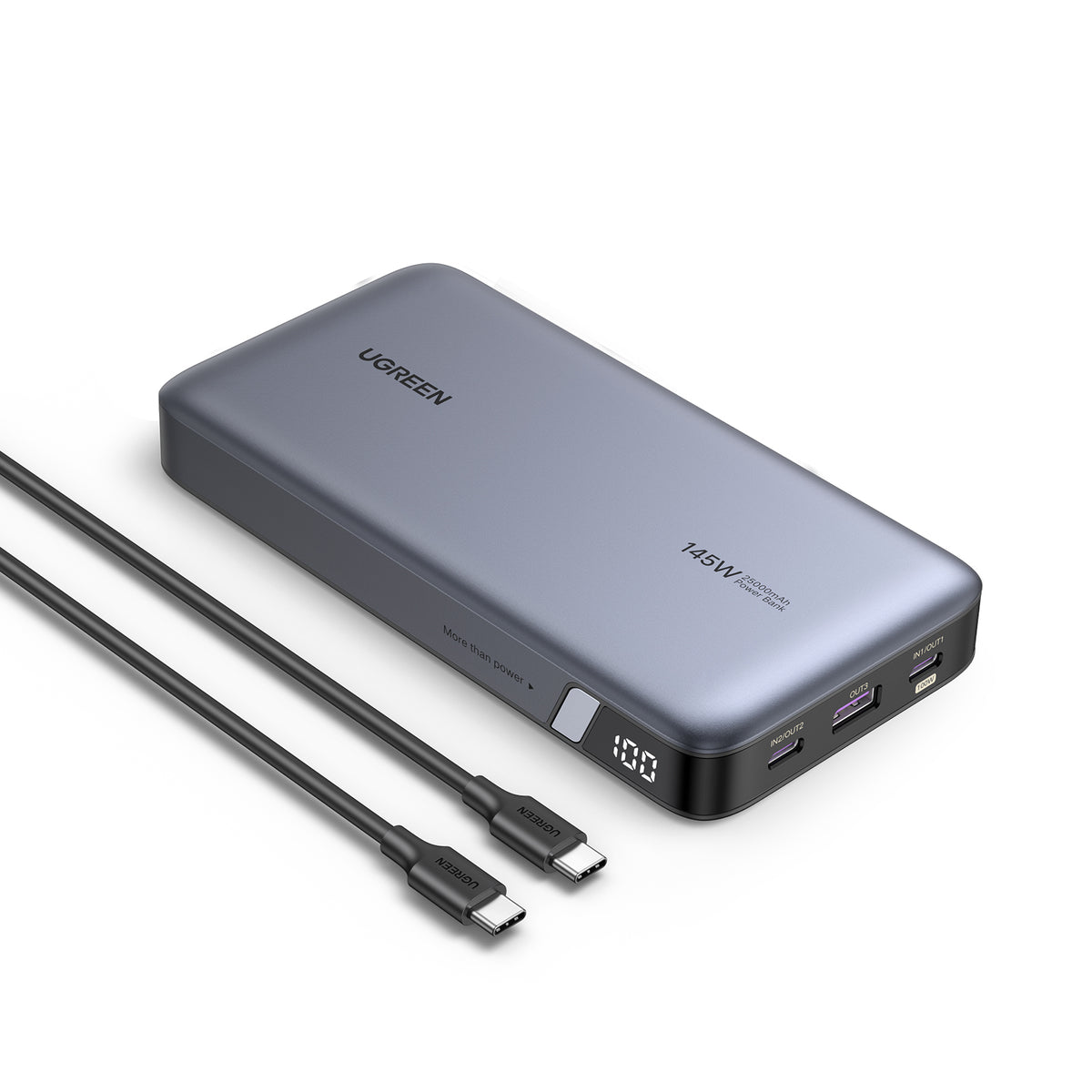 UGREEN 25000mAh 145W Two-way Fast Charging Power Bank (Gray) - Office R Us Lagos