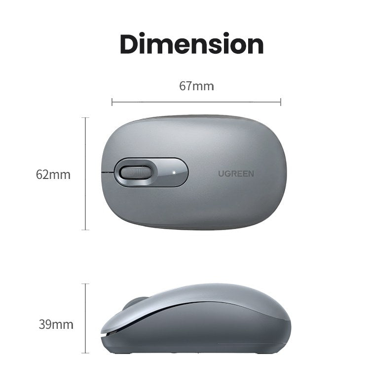 UGREEN 2.4G Wireless Mouse - Moonlight Gray - Office R Us