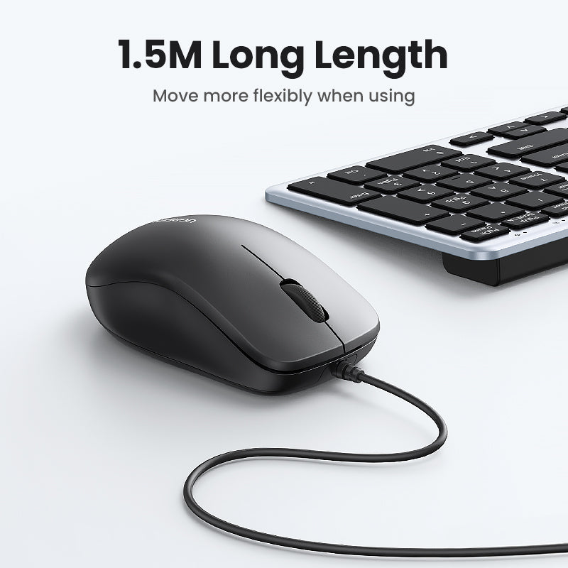UGREEN Wired Mouse (Black) - View 3 - Office R Us