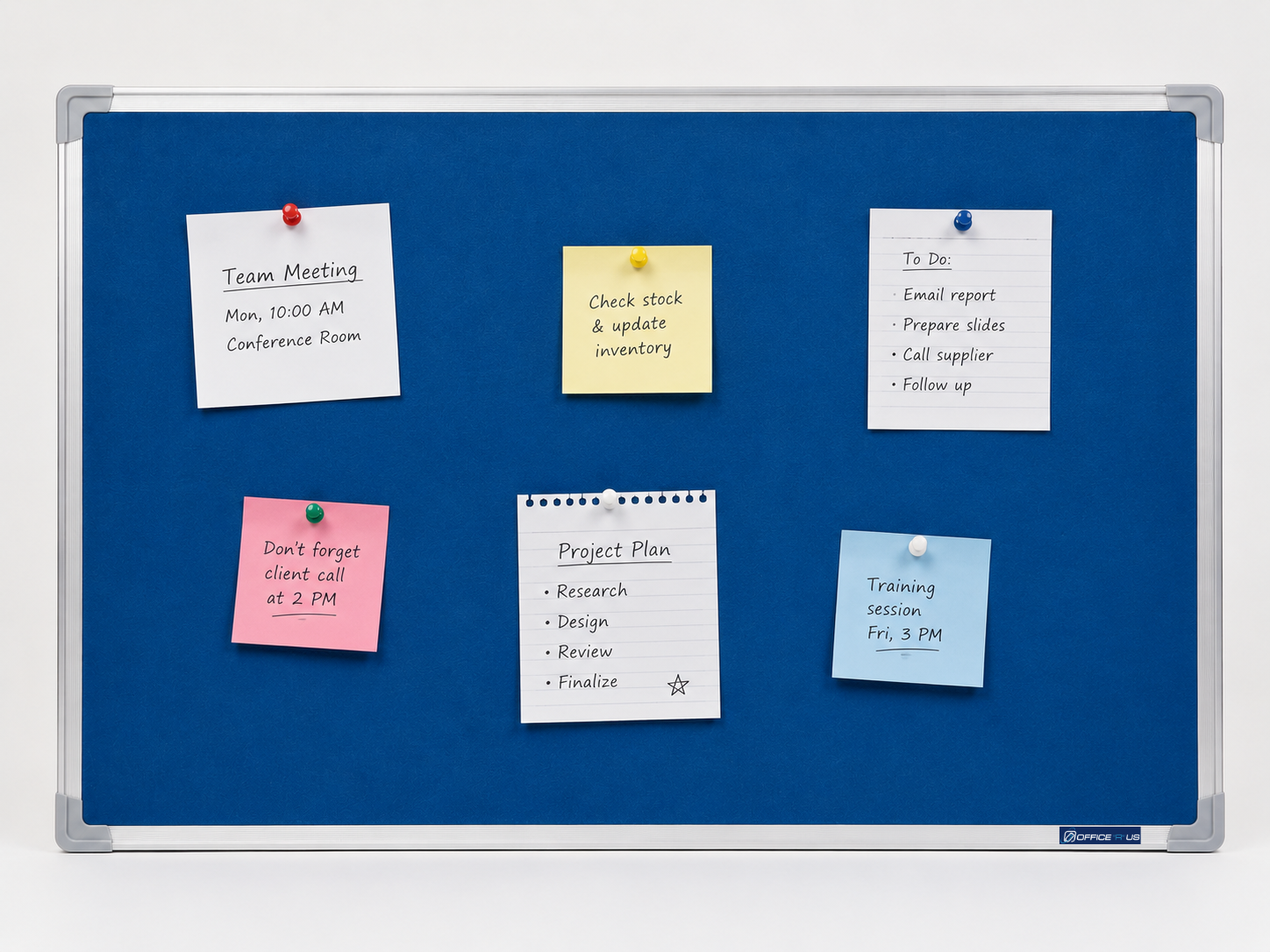 90 x 60cm Felt Notice Board with Aluminium Frame