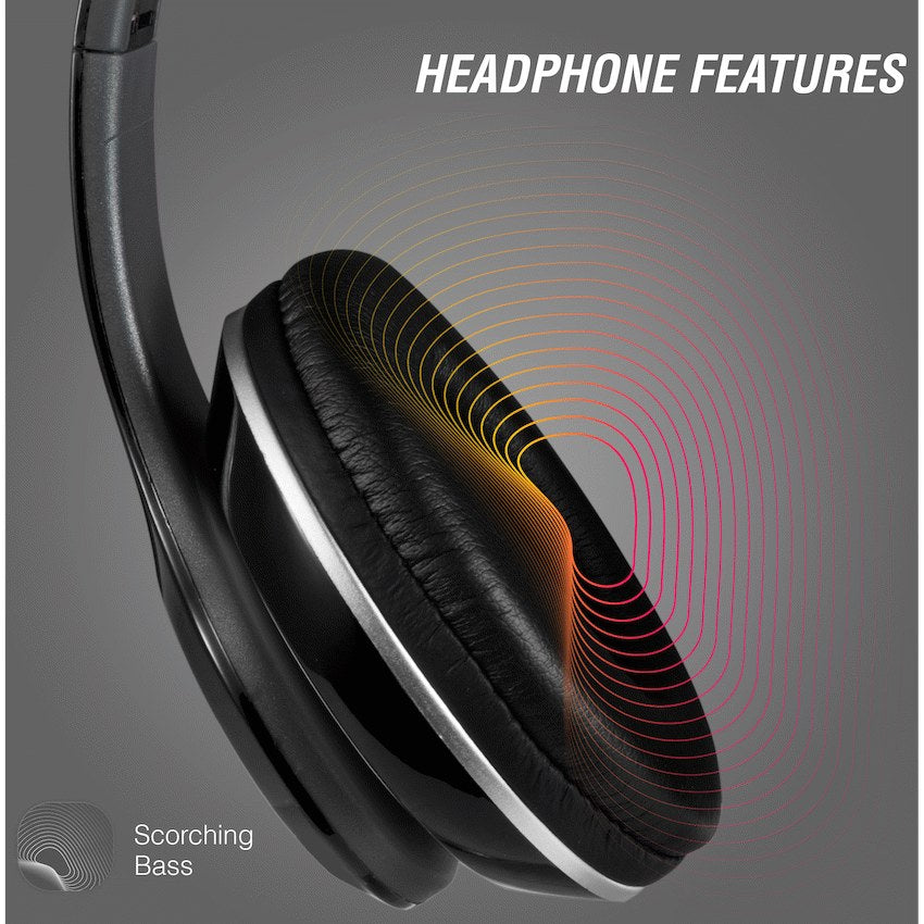 Volkano Falcon Headphones with Microphone (Black, VB-VF401-B) - View 5 - Office R Us